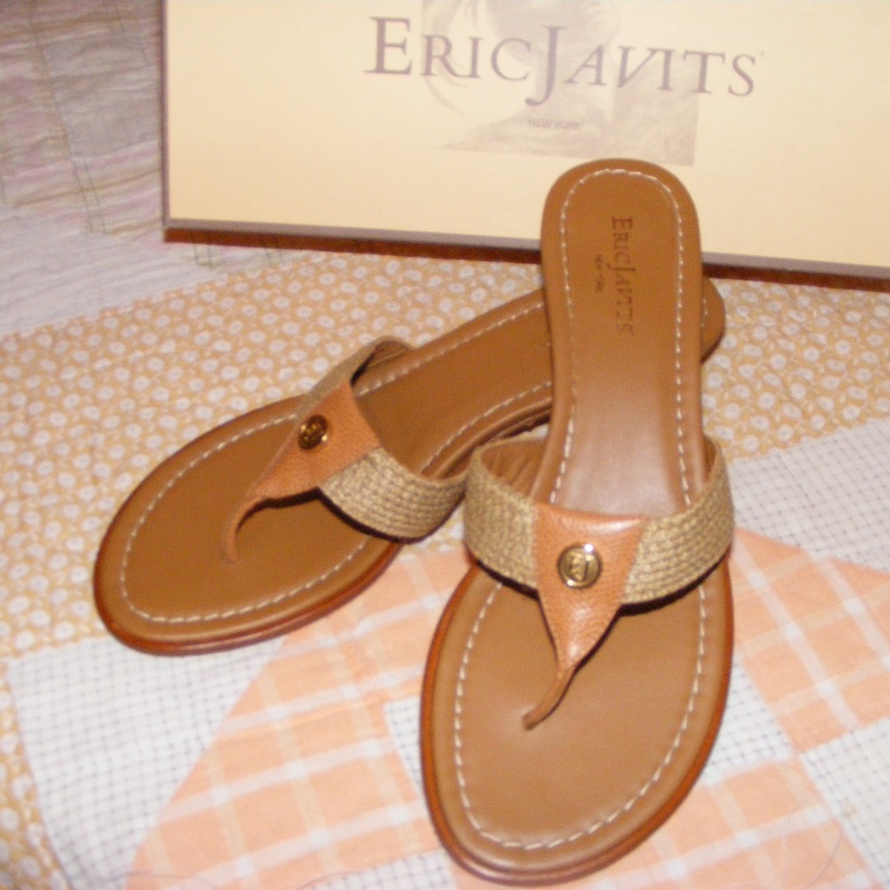 Erica Javits Leather Thong Sandals